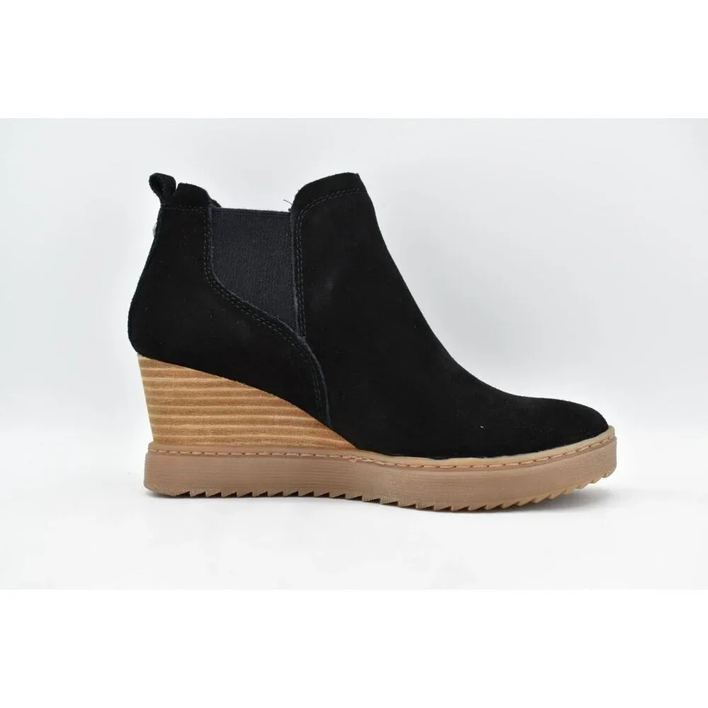 Sofft Womens Size 11 Samaya‎ Black Suede Wedge Booties Boots Shoes